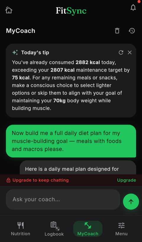 MyCoach — dagens tip baseret på dine data
